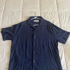Abercrombie & Fitch Dark Blue Linen Blend Shirt